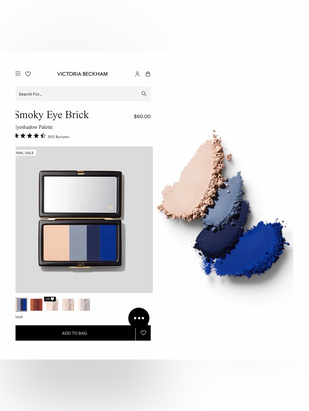 Victoria Beckham Smoky Eye Brick in Royal. NIB!